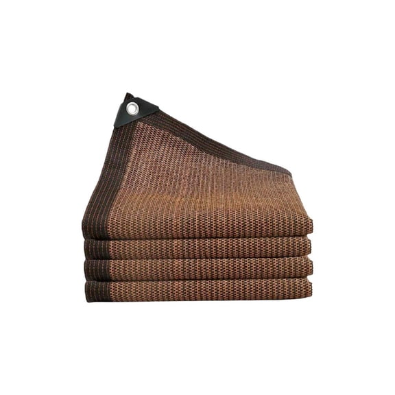 6.6ft x 6.6ft Coffee Brown Shade Cloth, Robust UV-Resistant Sunblock Mesh, Sturdy Resilient Privacy Screen with Reinforced Grommets for Patio & Garden