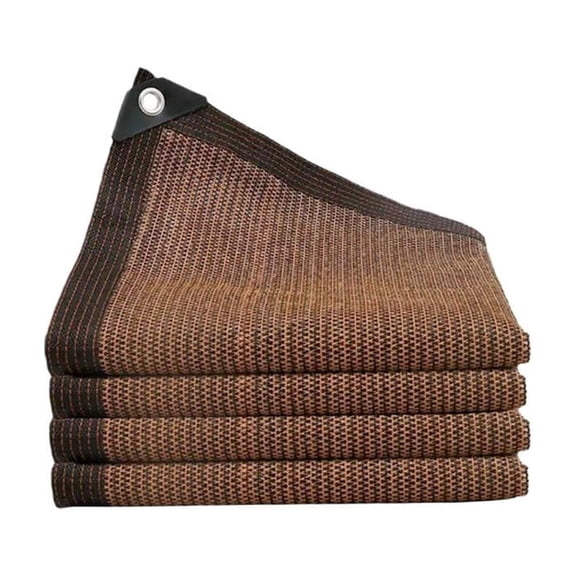 6.6ft x6.6ft Sun Shade Net, Heavy-Duty UV Resistant Shade Cloth for Patio, Garden, Carport & Greenhouse, Breathable Mesh Fabric with Reinforced Grommets, Coffee Brown