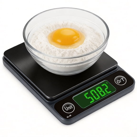 Digital Kitchen Food Scale, Precision Stainless Steel Cooking Scale with LCD Display, Tare Function 7 Units Conversion for Baking Diet Pet Food