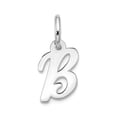 thumbnail image 1 of 6.6mm 10k White Gold Small Script Letter Name Personalized Monogram Initial B Charm Pendant Necklace for Women, 1 of 2
