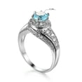 thumbnail image 1 of 6*6mm Aquamarine Blue Band 925 Silver Women's Engagement Stylish Ring Size 6-10, 1 of 5