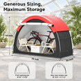 6.6x2.6FT Bike Tent With Rain Cover Portable Storage Shed For 2-3 Bikes ...