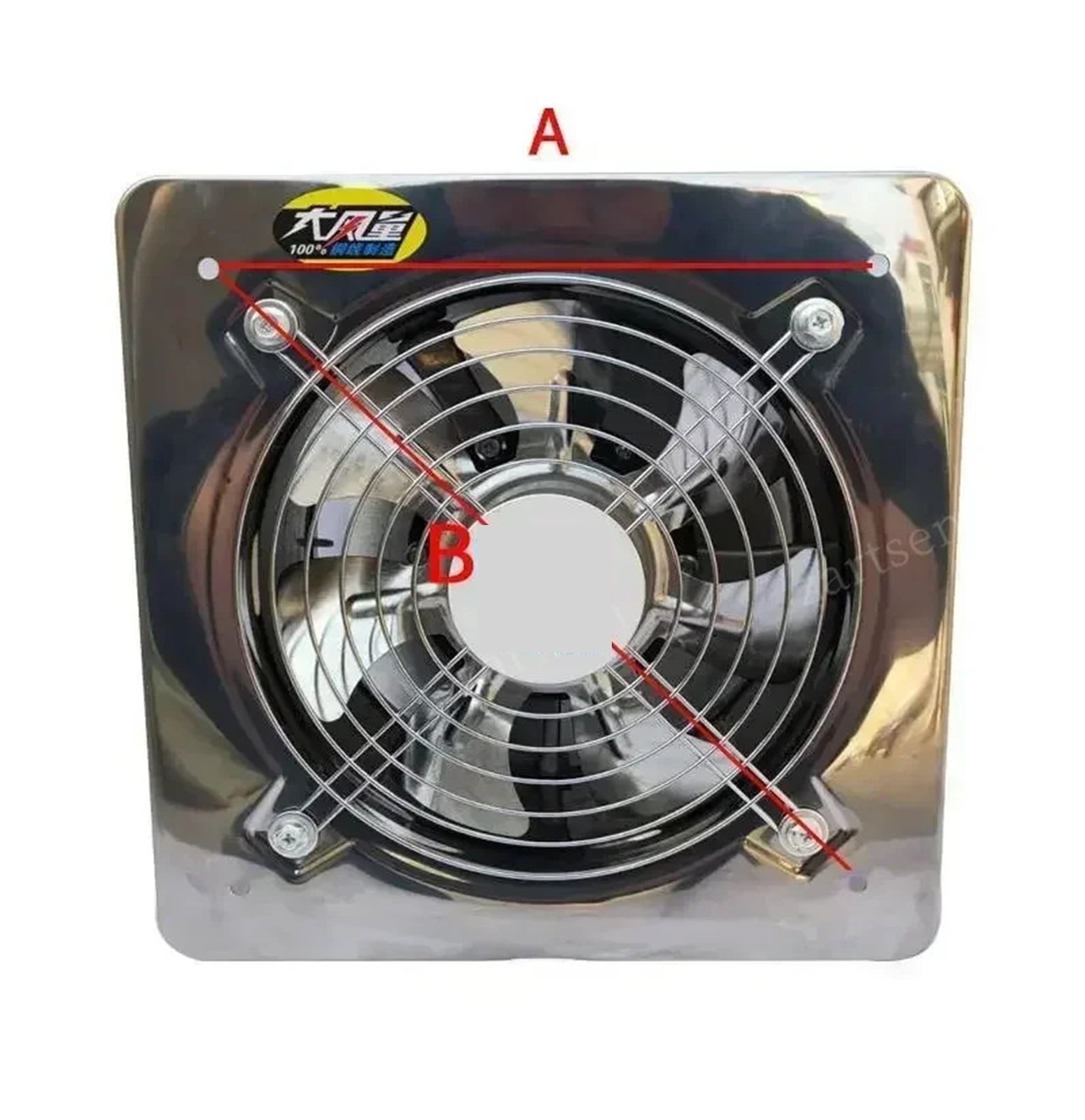 6''7''8'' Booster Fan Extractor Exhaust fan Ventilation Pipe Fan Kitchen Wall Window Stainless Steel Fan Industrial Duct Fan ,Easy Installation