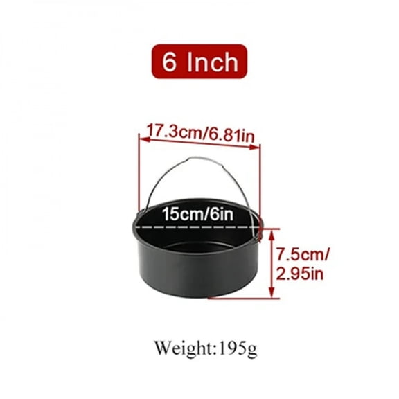 6/7/8 Inch Round Cake Mold Non Stick Baking Pan Tray Molds Air Fryer Basket with Handles Bakeware Kitchen Pizza Oven Baking Pans