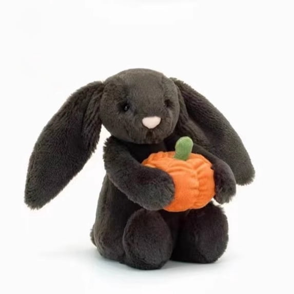 6.7" Black Stuffed Animal Plush Easter Bunny, Soft Lop Eared Rabbit Toy for Birthday Gift, Cute Long Ear Bunny Plushie, Perfect }Plush Toy Birthday Gift
