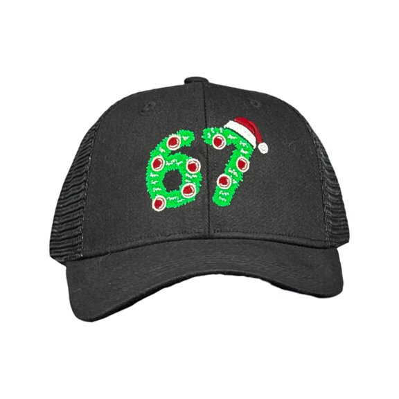 6 7 Christmas Hat Funny Sarcastic Viral Meme Baseball Cap