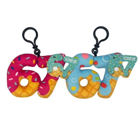 6-7 Clip-On Plush 2 Pack - Pastel Party Pack