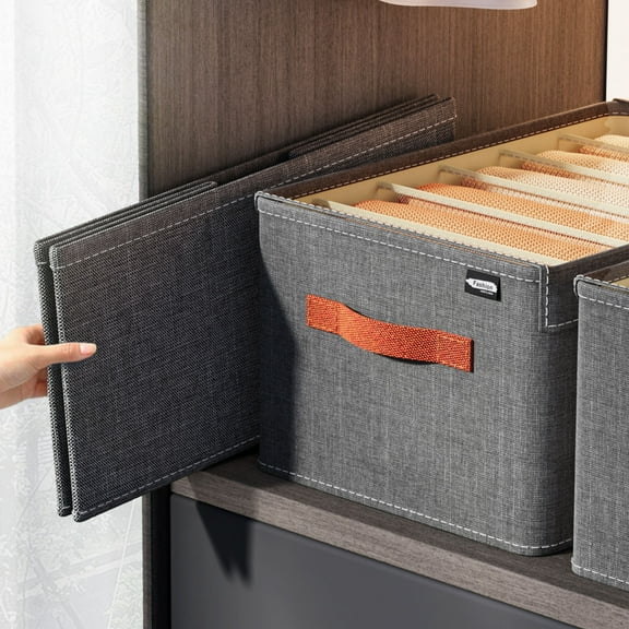 6/7 Compartment Wardrobe Clothes Organizer - Foldable Washable Laundry Drawer Organizer with Support & Handle, Space-Saving Closet Storage Solution