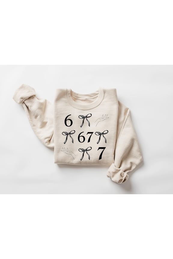 6 7 Design Tee, Number 67 Saying Shirt,Six Seven Sweatshirt, 67 Coquette Shirt, Viral Trend Graphic Tee, 67 Hand Gift TSHIRT All Size S-5XL