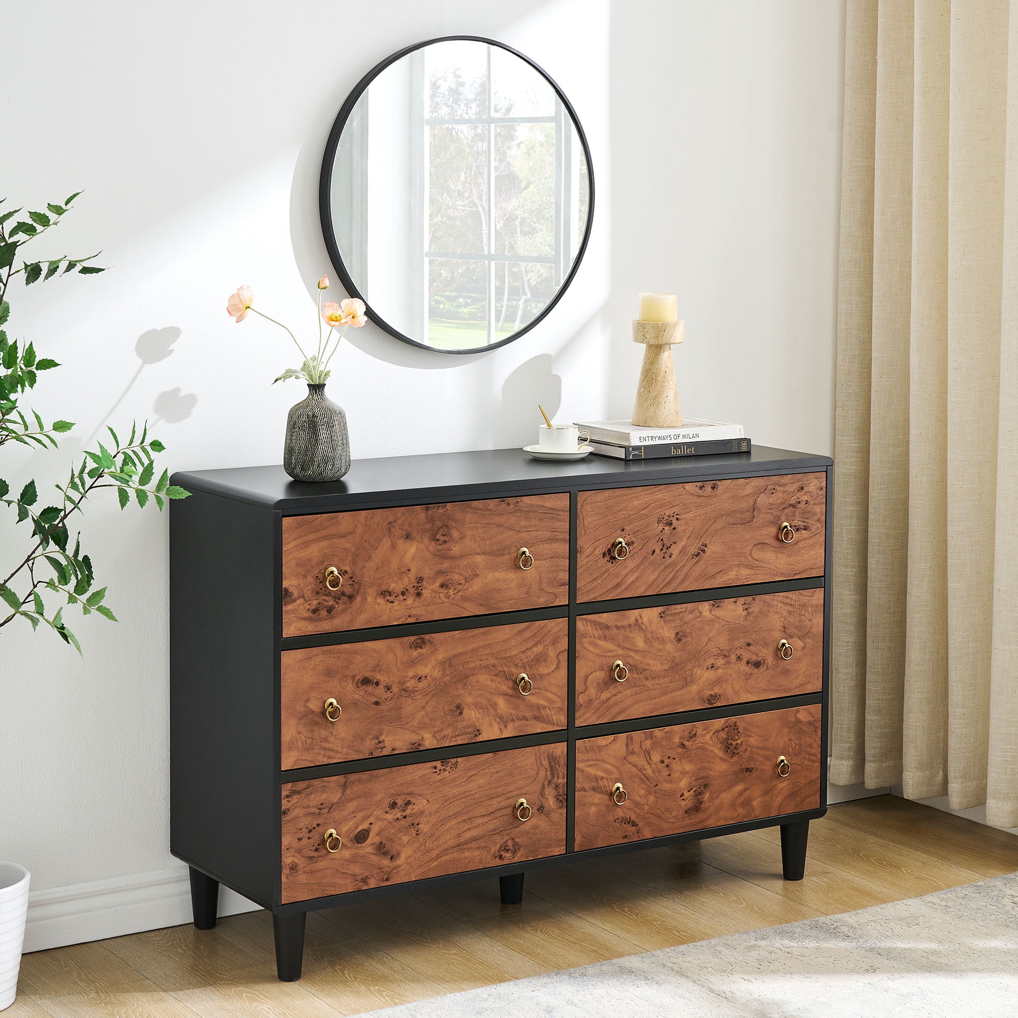 6/7 Drawer Dresser, Chest of Drawers with Metal Handles ...
