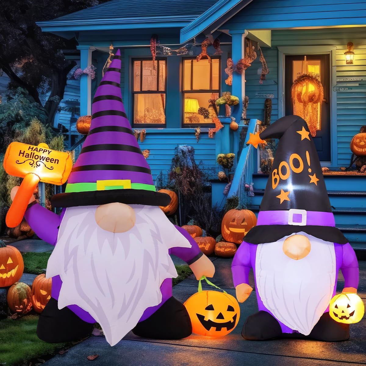 6.7 FT Halloween Gnome Inflatables Outdoor Decorations and 5 FT