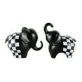 thumbnail image 1 of 6", 7"H Black Ceramic Small Elephant Sculpture with Checkered Pattern, by DecMode (2 Count), 1 of 14