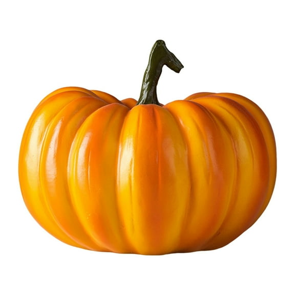 6.7 Inch Fake Pumpkin Resin Decoration – Realistic Artificial Halloween Pumpkin for Indoor/Outdoor Fall, Thanksgiving, and Harvest Décor – Lightweight & Unbreakable Craft Pumpkin