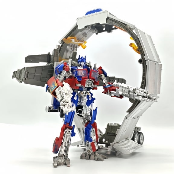 6.7 Inch Full Set Wing Style Converting Figurine With Weapon Pack & Matching Trailer, Deluxe Complete Collectible Gift
