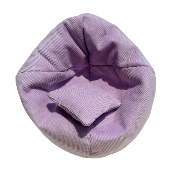 6.7 Inch Mini Lazy Bean Bag Sofa with Pillow Soft Dollhouse Furniture Accessory Perfectly Fits 17cm Dolls for Display & DIY Scene Decoration Purple