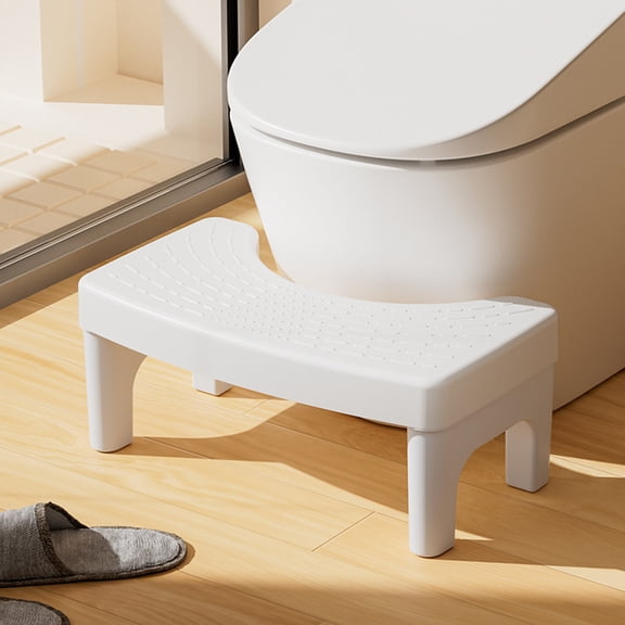 6.7 Inch Toilet Squat Stool for Adults, Non-Slip Bathroom Step Foot Stool, Potty Stool for Pooping, White