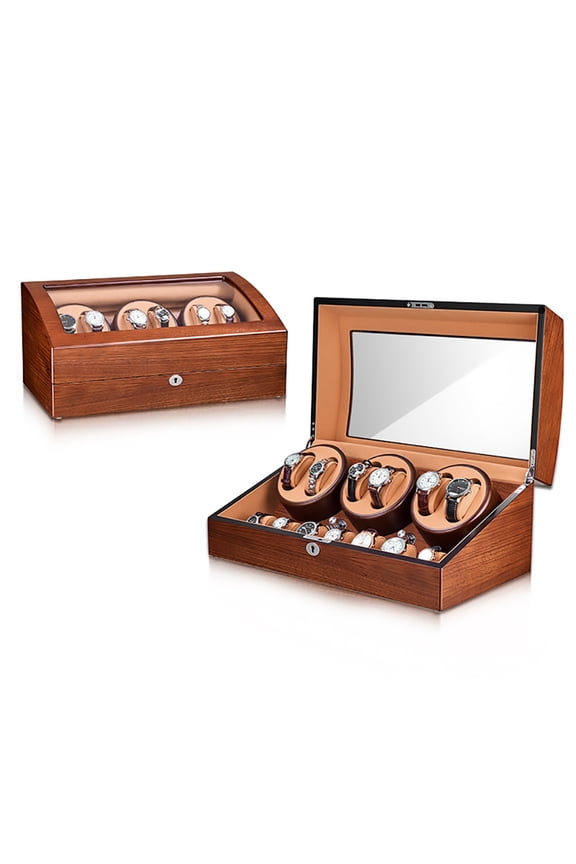 6+7 Luxury Watch Winder with Lock 13 Slot Fashionable Watches Display Box That Rotatable Mechanical Watch Household Watch Box