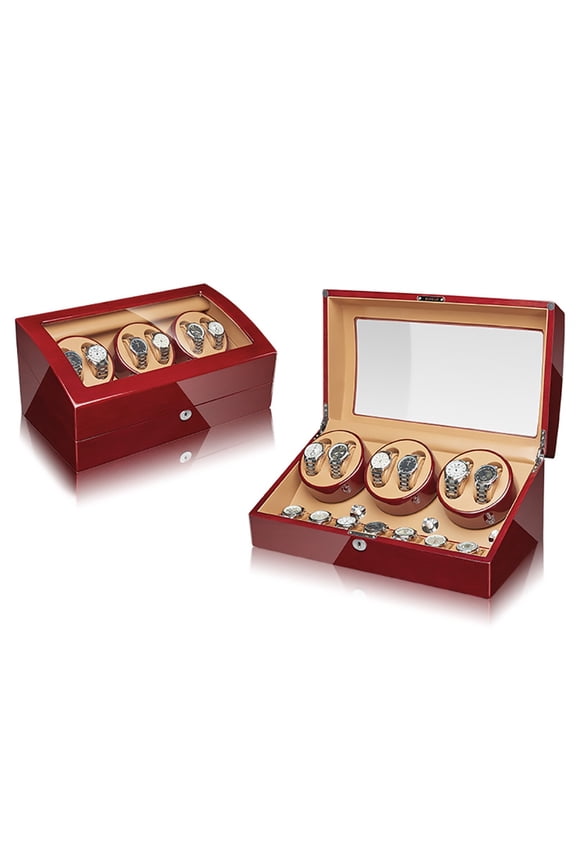 6+7 Luxury Watch Winder with Lock 13 Slot Fashionable Watches Display Box That Rotatable Mechanical Watch Household Watch Box