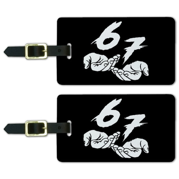 6-7 Meme Luggage ID Tags Suitcase Carry-On Cards - Set of 2
