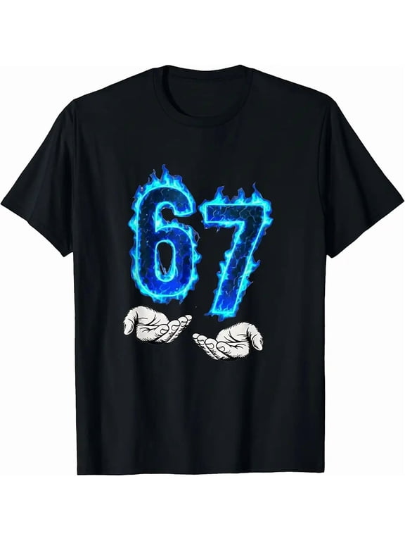 6 7 Meme Six Seven 67 Hands Meme Funny Men Girls Boys Kids T-Shirt