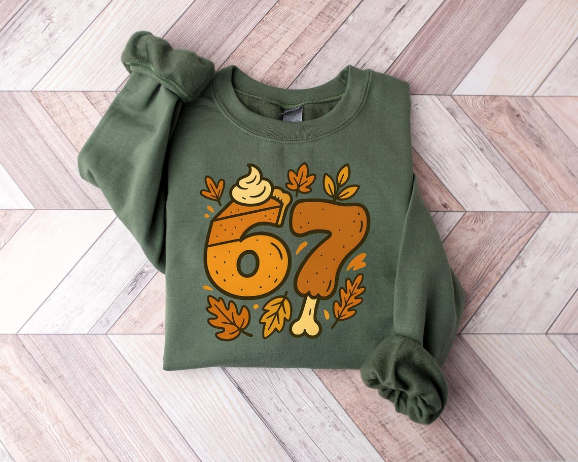 6 7 Meme Thanksgiving Turkey Sweatshirt, Fall Season Shirt, Couples ...