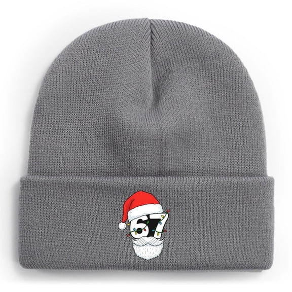 6&7 Print Beanie Hats for Women Men Novelty Knit Hats Unisex Warm Winter Hat Black