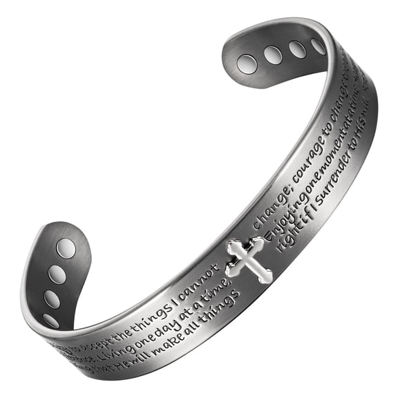 Wollet 6.7'' Pure Copper Cross Bracelets for Women Men, Cuff Copper Bangles