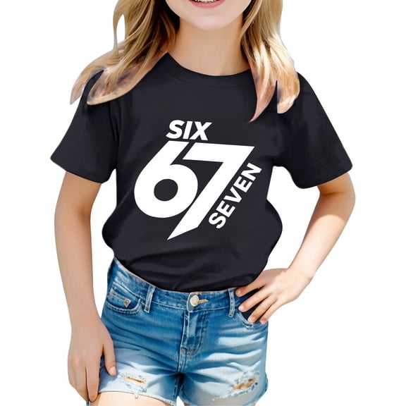6 7 Shirt Kids Unisex Kids 67 Meme Brainrot T Shirt Short Sleeve Crewneck Funny Graphic Soft Comfortable Kids Youth Tee Girls T Shirts Black 10 Years-11 Years