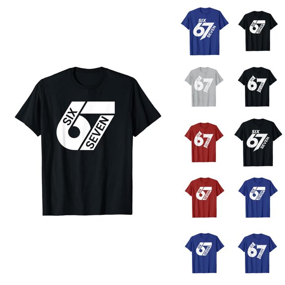 6 7 Shirt for Men Women Fashion Short Sleeve Crewneck 67 Meme Shirt Graphic Tees
