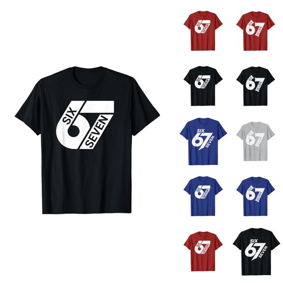 6 7 Shirt for Men Women Fashion Short Sleeve Crewneck 67 Meme Shirt Graphic Tees