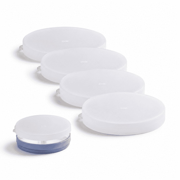 6.7" Silicone Food Lids, 4-Pack, Neutral Color, Fits 6.7" Plates