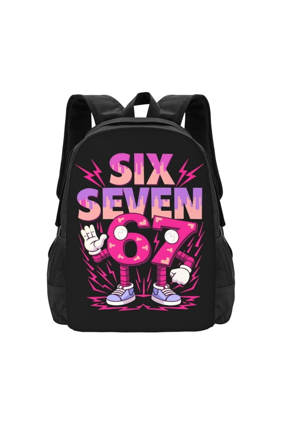 6 7 Six Seven Backpack Fashion Travel Backpack Laptop Backpack Simple And Large Capacity Backpack 16.5 Inch