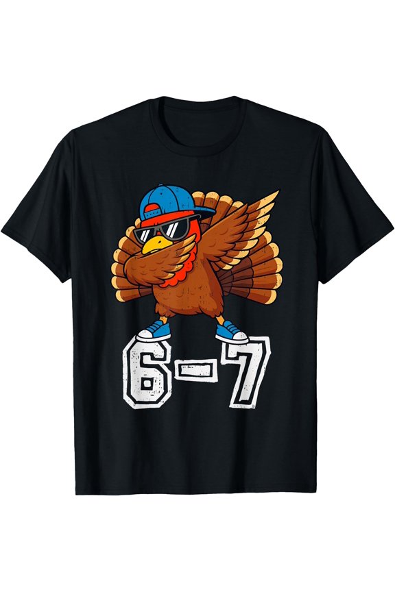 6 7 Six Seven Dabbing Turkey Gen Z Alpha Boy T-Shirt , Vintage T-Shirt