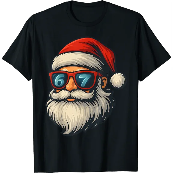 6&7 Six Seven S@Nt_A Face Krismast Retro T-Shirt