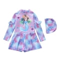 thumbnail image 1 of 6-7 T Girls Bathing Suits Girls Long Sleeve Sun Protective Swimsuit With UPF 50 Rash Guard For Beach Pool Activities, 1 of 3