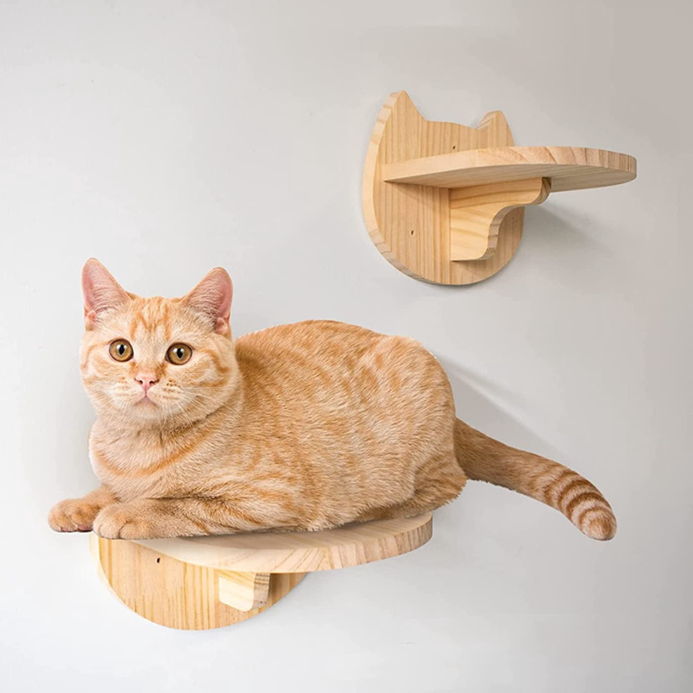 6.7" X 7.5" Solid Wood Wall Mounted Cat Steps  Furniture Shelves Stairs Perch