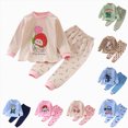 thumbnail image 1 of 6-7 Years Child Fall Outfit for Girl Long Sleeve Sweatshirt Pant Sets Winter Pullover Clothes for 0 6 12 18 24 M 1t 2t 3t 4t 5t Pajamas & Dailywear,BlueOutfit, 1 of 4