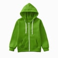 thumbnail image 1 of 6-7 Years Child Sweatshirt Zip Jackets Long Hoodie Top Boys Sleeve Up Girls Kids Boys Coat&jacket School Green Sweatshirt, 1 of 5