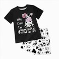 thumbnail image 1 of 6-7 Years Child Toddler Baby Girl Fall Winter Clothes 2T 3T 4T 5T Outfits Long Sleeve Knitted Cotton Tops Pants Clothes Set Toddler Gift 3 6 12 18 24 Months Girls Black Tracksuit, 1 of 6