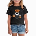 thumbnail image 1 of 6-7 Years Girl Halloween Etiquette Bow Flower T Shirt Girls Halloween Spooky Season Fall Clothes, 1 of 5