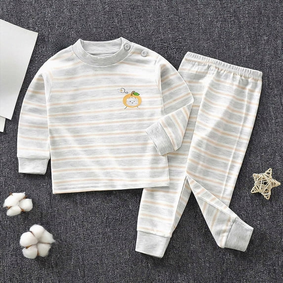 6-7 Years Girls Long Sleeve Pajama Set Toddler Baby Girl Fall Winter Clothes 2T 3T 4T 5T Outfits Long Sleeve Knitted Cotton Tops Pants Clothes Set Toddler Gift 3 6 12 18 24 Months,Grey