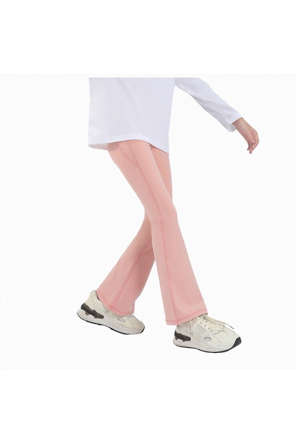 6-7 Years Juniors Girls' Casual Active Flare Leggings Kids Dance Workout Yoga Pants Comfy Legging Jogger Trousers for Fall and Winter Red Casual Pants