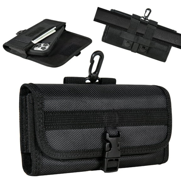 6.7 inch Mobile Phone Holster Case, Belt Clip Wide Belt Loop Pouch All Weather Cover with Card Slots, Secure Buckle Closure