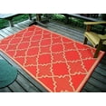 thumbnail image 1 of 6'7" x 9'7" Contemporary Geometric Trellis, Sunset Indoor & Outdoor Rug-1095, 1 of 2