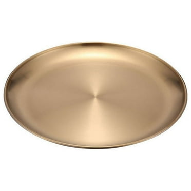 6.70Inch Stainless Steel Metal Round Tray Snack Fruit Round Plate Cosmetics Jewelry Storage Tray Dinner Plates Gold