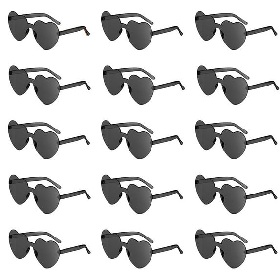 6-72Pcs Party Glasses for Weddings Pack Heart Glasses for Guests Hen Party Sunglasses Birthday Hen Party Frameless Glass (Black,36Pcs)
