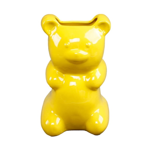 6.75"H Yellow Gummy Bear Ceramic Vase