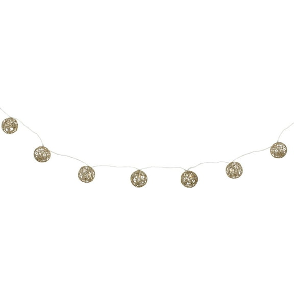 Northlight Battery Operated LED Wire Ball Christmas Lights - Warm White - 8' Clear Wire - 10ct