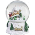 thumbnail image 1 of 6.75" Musical and Animated Santa and Reindeer Rotating Christmas Water Globe, 1 of 8
