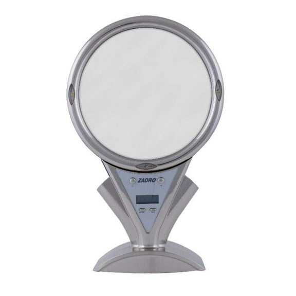 Zadro Power Zoom LED Makeup Mirrors w/ Magnification & Digital Clock